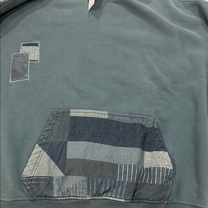 Blue Patchwork Sweatshirt